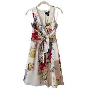 White House Black Market Floral Cocktail Dress size 2